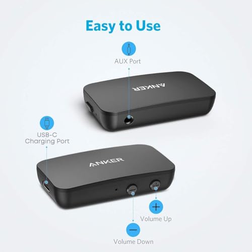 Anker Soundsync Bluetooth Receiver for Music Streaming with Bluetooth 5.0, Dual Device Connection, Handsfree Calls, 12-Hour Battery Life, for Car & Home Stereo - Signal Reception Only 4
