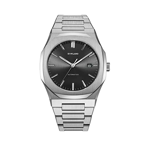 D1 Milano Stainless Steel Analog Black Dial Men Watch-Atbj10, Silver Band 1