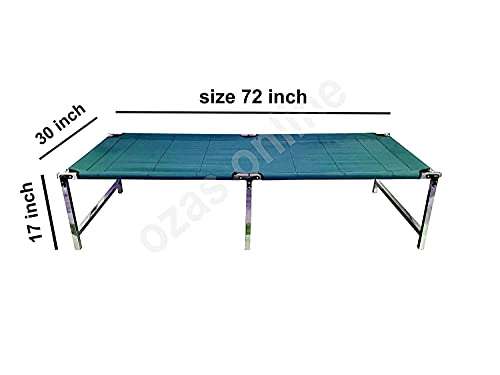 Upsham H Folding Khatlo Bed Stainlesssteel Strong Frame Single Person Sleeping Foldable Palang For Space Saving Bed In Small Home, Bedroom, Terrace Bed Size 183Cm X 76Cm- Random Color (Set Of 1 Pcs) 2