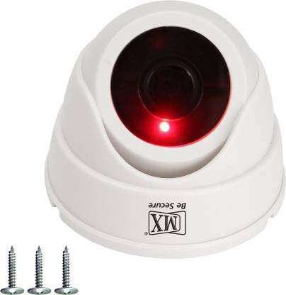 MX Fake Dummy Camera - Realistic Looking CCTV Camera with Flashing Red Light for Home & Office Use (White) Pack of 1 2