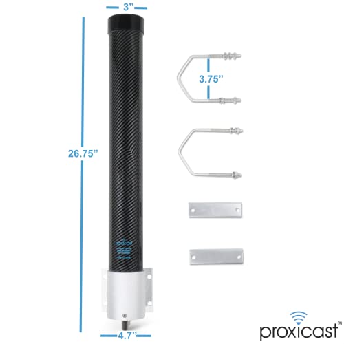 Proxicast Pro-Gain 4G / 5G MIMO Antenna - Wide-Band Omni-Directional for Cellular Modems & Routers on Verizon, ATT, T-Mobile, Telus, Bell Canada, Rogers, Movistar, Telcel, Claro (ANT-127-05M Carbon) 3