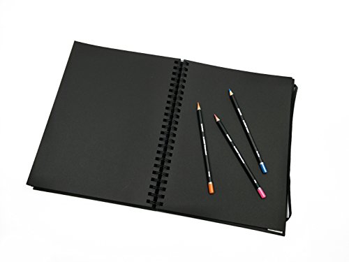 Derwent Black Book Hard Back Sketch Book with Black Paper (A4 Portrait) 2