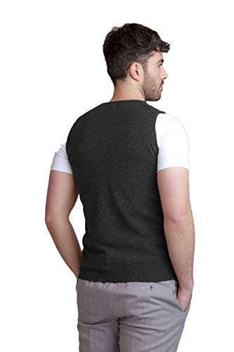 BASE 41 Men's Wool V-Neck Sweater (HSR_GREY_XL_Grey_X-Large) 2