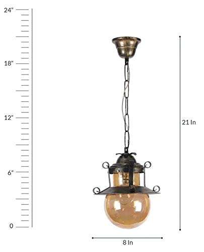 Genree Hang141 Metal Hanging Light Pendant Light for Ceiling to Decor (Standard Size, Golden Antique) 4