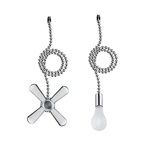 Ceiling Fan Pull Chain, 2 Pack 3mm Diameter Beaded Ball Fan Pull Chain, 13.6 Inches Fan Pulls Set with Connectorï¼Ë†Nickel ï¼â€° 1