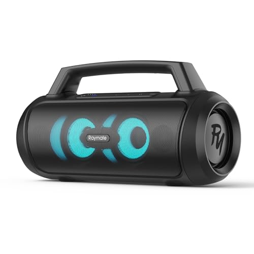 Raymate Bluetooth Speakers, Portable Wireless Speaker with 120W Stereo Sound, M8 Pro Waterproof Outdoor Speaker with LED Light, Bluetooth 5.3, Portable Speaker for Outdoor Party Beach Camping 1