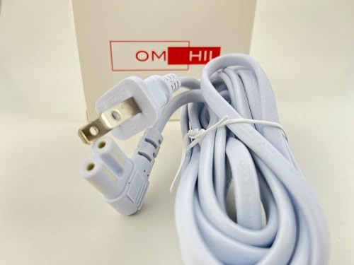 OMNIHIL [UL Listed] Extra Long White 10FT L-Shaped C7 Power Cord Replacement for Datamax O'Neil Apex 3 78828S1-3 Thermal Printer 6