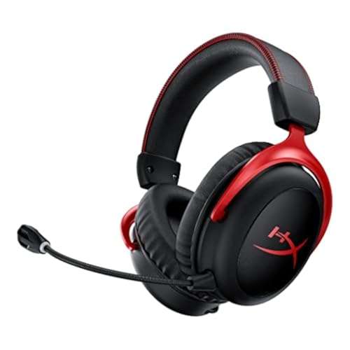 HyperX Cloud II Wireless - Gaming Headset for PC, PS5, PS4, Long Lasting Battery Up to 30 Hours, DTS Headphone:X Spatial Audio, Memory Foam, Detachable Noise Cancelling Microphone with Mic Monitoring 1