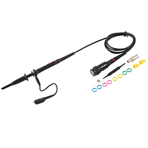 Oumefar High Sensitivity Premium Oscilloscope Scope Test Probe Clip BNC 200Mhz 10:1 and 1:1 Black Scope Test BNC End Probe with Accessory Kit for multimeter Pack of 2