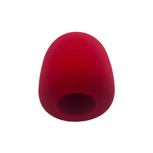 Customized Flocking Handheld Microphone Round Sponge Printing Logo Covers Mic Windscreen Foam Windshield For TV Stations Reporters Interview (Red) 2
