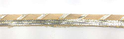 Crisskross Chandnibazar Gotta Lace Border Tassels Fringe, Gurjari Piping lace Cream for Dress/Sarees/Lehenga/Suits/Blouses and Craft 2