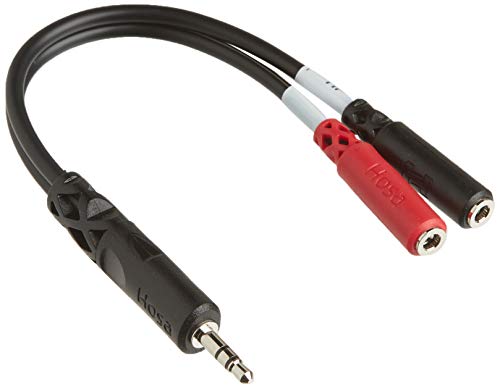 Hosa YMM-261 3.5 mm TRS to Dual 3.5 mm TSF Stereo Breakout Cable, Black