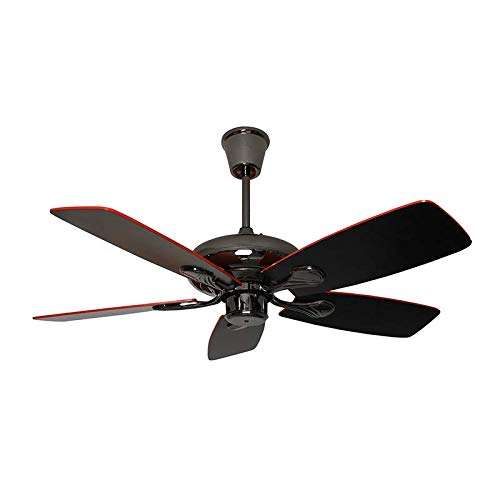 Fanzart Pluto - 42" Modern Ceiling Fan With 5 Reversible Special Wooden Red and Black Blades, Dual Colour Blades, Energy Saving Fan With Reversible Movement Without Noise (Black & Red) 3
