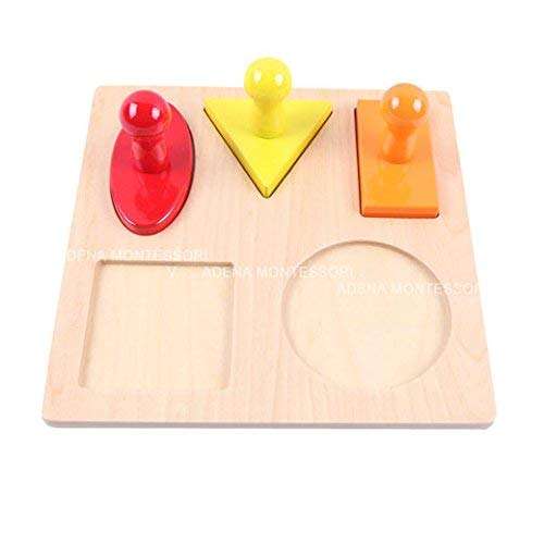 Shape Puzzles Adena Motessori 5-Shape Preschool Equipment Early Development Baby Toy 4