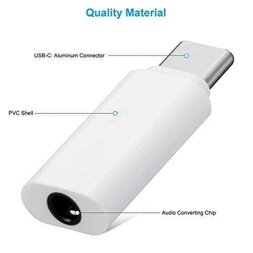 Type-C to 3.5 MM Jack For Google Pixel 3 Lite XL, Google Pixel 3 XL, Google Pixel 3A, Google Pixel 3A XL, Google Pixel 4, Google Pixel 4 XL, Pixel XL, Pixel 3 Lite Type-C to 3.5 MM Audio Jack Adapter Converter For CDLA Type, Earphone Hands-Free Noise Cancelling Connector Splitter (Adapter, B1, Black) 4