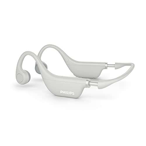 PHILIPS Kids Open-Ear Bone Conduction Bluetooth Headphones with Internal Microphone and Parental Controls, Gray, TAK4607GY 1