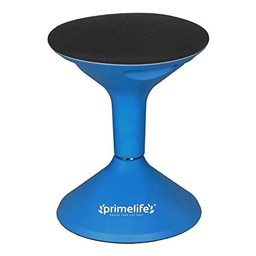 Primelife Plastic Revolving Height Adjustable Stool for Classroom,Study Groups,Libraries,Open Spaces collaborative Learning (Revolving Stool Blue), Multicolour, Medium 1