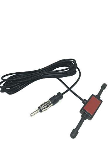 Universal AM FM Dipole Antenna for Vehicle Car Auto Truck SUV Radio Stereo Head Unit Receiver Tuner Hidden Adhesive Mount Radio Antenna with DIN Plug Connector 4