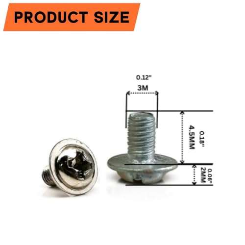 Computer-Desktop Screw M3 x 4.5mm Drive Pan Washer Head Machine Screw Pack (500-Pic) 3