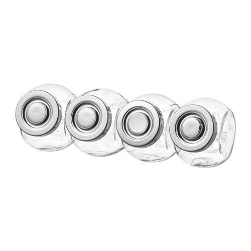 SUNAM Glass Jars With Regular Plastic Lids and Bands, Ideal for Jam, Honey, Wedding Favors, Shower Favors, Baby Foods, DIY Magnetic Spice Jars (4) 1