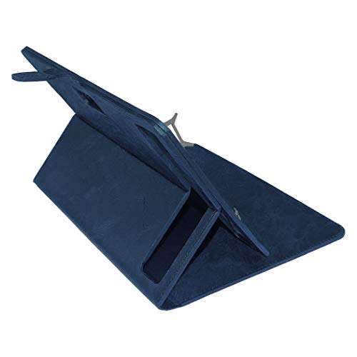 Acm Multi Protective Leather Flip Case with Viewing Stand Compatible with Vizio Vz K01 Tablet Front & Back Cover Royal Black 3