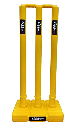 Liffo® Wicket Set Heavy Plastic Cricket Wicket Stumps Set - 3 Stumps + 2 Bails + 1 Stand Full Size (Multicolor)