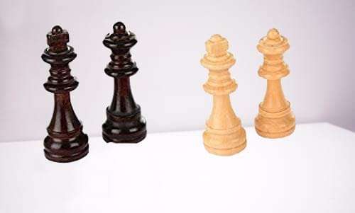 Hyper Sports Goods Wooden Complete Set of 32 Chess Pieces, Chess Coins, Light Weight 3