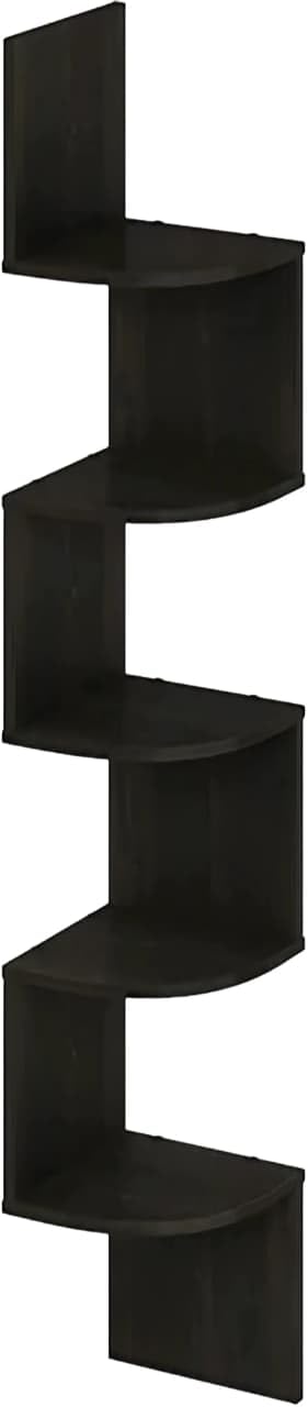 OXMIC Corner Wall Mount Display Shelf, Corner Shelf for Living Room Decor, 5-Tier Floating Design, 17x17x108 cm, Decorative Storage for Home Office 6