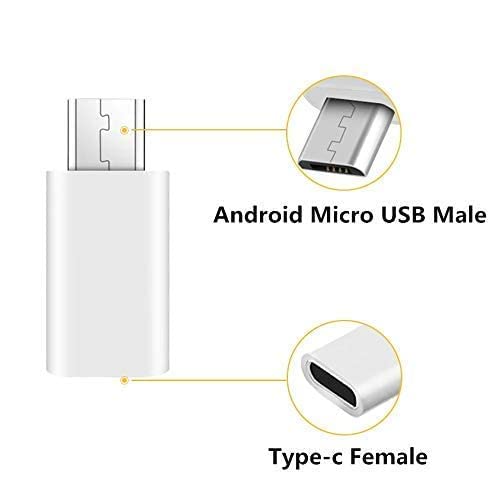 TSHIENTT USB 3.1 Type C Female to Micro USB Type B 2.0 Male Data Sync Adapter and Without Cable Charging Connector for Smartphones and Tablets(Silver/Black) 5