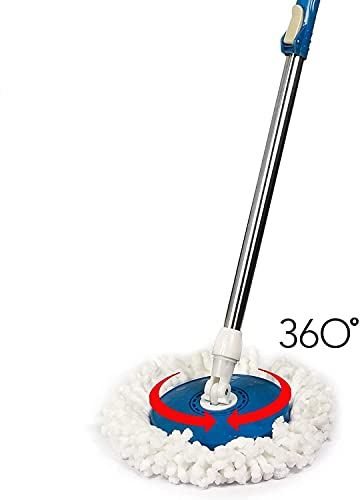 LAGET® Stainless Steel and Plastic Mop Rod Stick with 360 Degree Rotating Pole with 1 Refill (Standard Size; Multicolour) 4