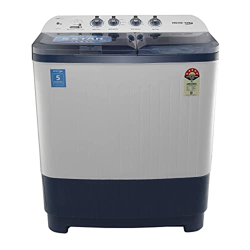 Voltas Beko 8 kg Semi-Automatic Top Loading Washing Machine, 2 Casette Filter (WTT80DBLT, Sky Blue)
