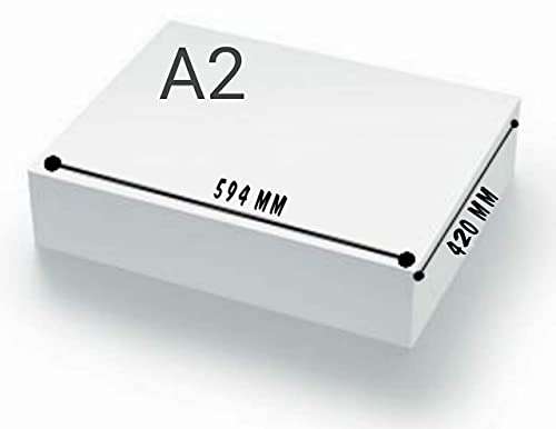 inr | A2 Drawing Paper Super Milky White Cartridge Sheets | Perfect Size 420 mm x 594 mm | 320 GSM | Art, Craft, Painting and Project Works | Pack of 5 Loose Sheets | GRD999 1