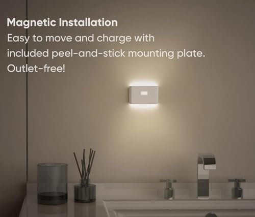 WYZE Rechargeable Night Lights with Dusk to Dawn & Motion Sensors, Warm & Soft White Stair Lights for Bathroom, Hallway, Linkable, Magnetic Mount, 3 Pack 6