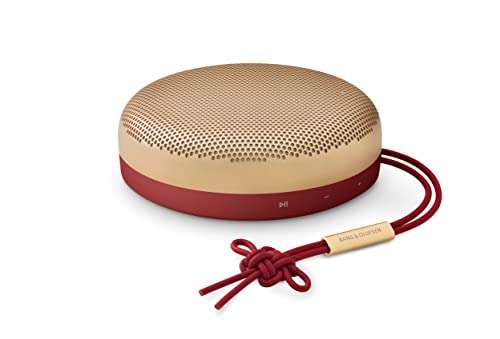 Bang & Olufsen Beosound A1 2nd Gen Portable Wireless Bluetooth Speaker with Voice Assist & Alexa Integration, 3 Microphones for Great Call Quality,IP 67 Dustproof and Waterproof, Lunar Red 1