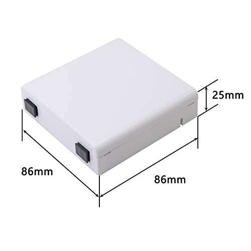GELRHONR FTTH Fiber Panel Box Enclosure, 2 Core Fiber Optic Terminal Distribution Junction Box Double-Port SC/UPC Type Panel Box ABS Plastic Outdoor Waterproof Dustproof DIY Case 6