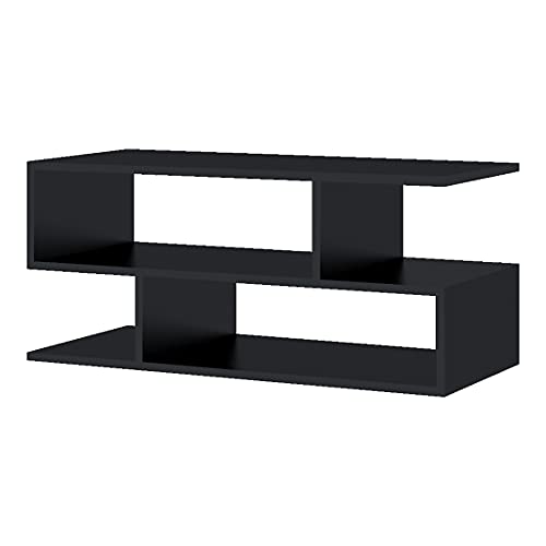 Klaxon S Shape Engineered Wood Coffee Table/Centre Table/Tea Table (Black) 4