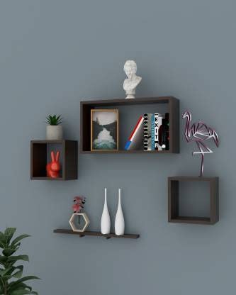 IRFANHANDICRAFTS Plus Wall Shelves Home DÉCOR Living Room & Bedroom Glossy Finish Color ( Multicolor ) IH.110 3