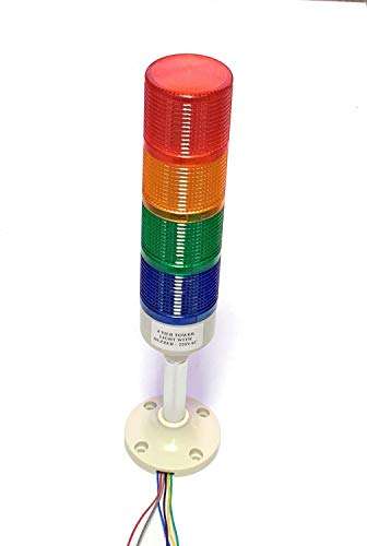 Litost® 4 Tier LED Signal Tower Lamp Light with Buzzer 220 Volt AC (RED/Green/Yellow/Blue) 2