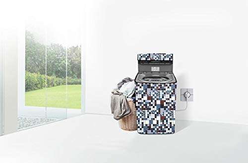 Stylista Top Load Fully Automatic Washing Machine Cover Suitable for Onida 6.2 kg Abstract Pattern Grey 2