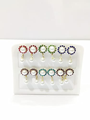 Laddu Gopal Kundal/Laddu Gopal Earings/Mix Colours/Set of 12 (Combo Set) (Size 8no) RK_649 4