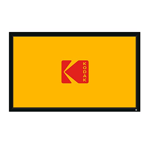 KODAK Projector Screen | 100” Fixed Frame Home Projection Screen with Black Velvet Frame, Durable PVC & Wall Mount Kit | 160° View Angle, 16:9, 1.1, Full HD 4K 8K & Active 3D Ready for Movies & Gaming 1
