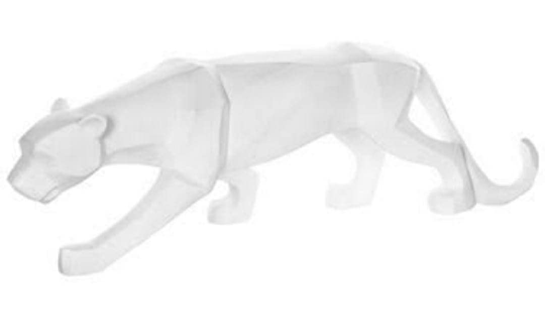 ZART Panther/Cheetah/Jaguar Showpiece/Leopard Resin Animal Showpiece for Home Décor Showpiece & Living Room Gift Item (White) 4