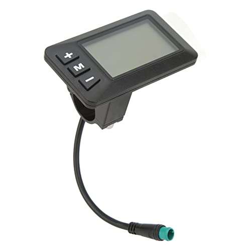36V Electric Bike LCD Display Meter Panel Bike Computer Bicycle Speedometer Multi Information Display 5 Pin Waterproof Interface for 22.2mm/0.9in Diameter E~Bike Handlebar 6