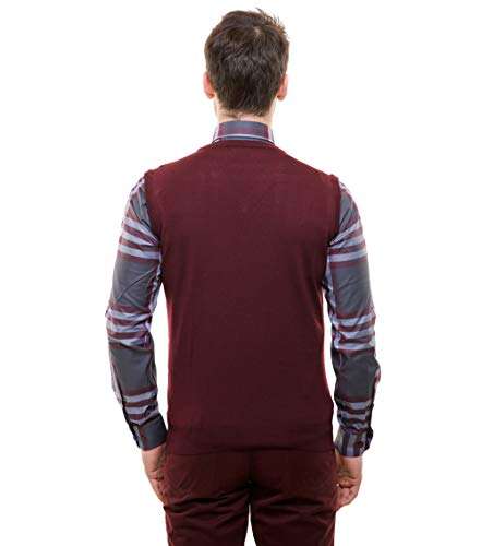 BASE 41 Men's Wool V-Neck Sweater (HS_BLACK_XL_Black_X-Large) 2