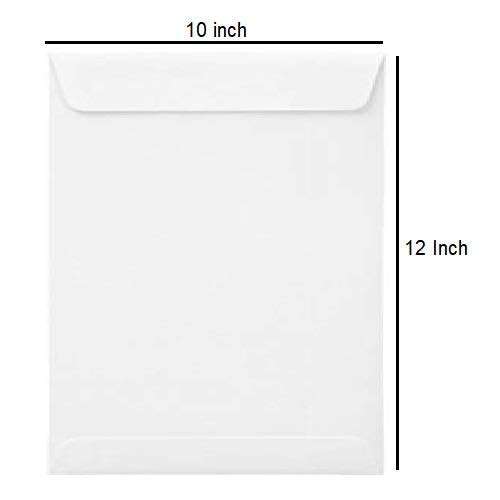 Generic 100GSM Paper White A4 Size Envelope Ideal For Home Office Secure Mailing | Thickness - 100 gsm | 10 x 12 inch (Pack of 50) 2
