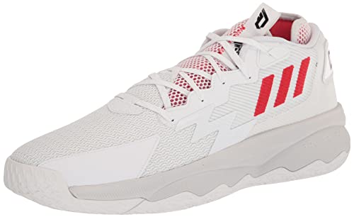 adidas Unisex Dame 8 Basketball Shoe, White/Vivid Red/Core Black, 12 US Men 1