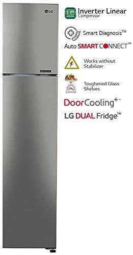 LG 284 L 2 Star Inverter Linear Frost-Free Double Door Refrigerator (GL-T302RPZU, Shiny Steel, Convertible) 4