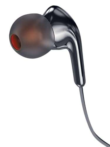 iBall Earwear Gem in Ear Wired Earphones with Mic I Metal Coated I Angular Earbuds I Soft silicon ear buds I detailed sound quality - (Black) 3