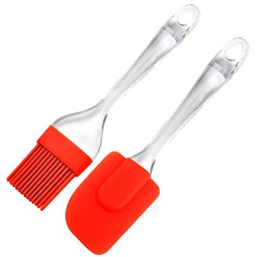 GLIVE (LABEL) 6pcs Decorating Nozzles 1 Icing Bag with Silicone Spatula and Pastry Brush Set Special for Cake Mixer, Grilling, Tandoor, Cooking, Baking, Glazing, BBQ for Cooking Silicon, Oil Brush 4