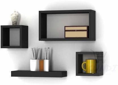 IRFANHANDICRAFTS Plus Wall Shelves Home DÉCOR Living Room & Bedroom Glossy Finish Color ( Multicolor ) IH.110 1